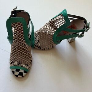 Missoni fishnet heels